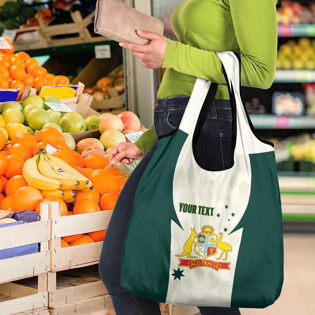 Australia Cricket Custom Grocery Bag Go Aussie Test Dynamic White - Aussie Hoodie
