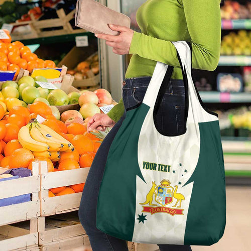 Australia Cricket Custom Grocery Bag Go Aussie Test Dynamic White - Aussie Hoodie