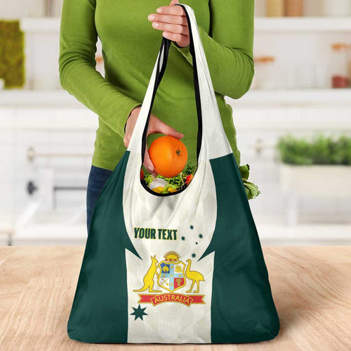 Australia Cricket Custom Grocery Bag Go Aussie Test Dynamic White - Aussie Hoodie