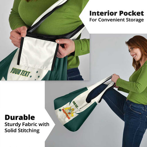 Australia Cricket Custom Grocery Bag Go Aussie Test Dynamic White - Aussie Hoodie