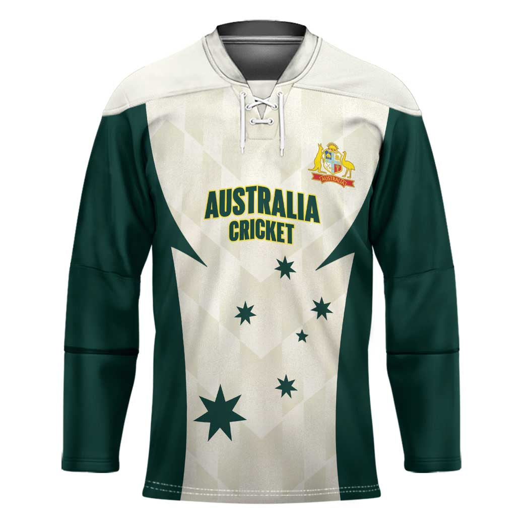 Australia Cricket Custom Hockey Jersey Go Aussie Test Dynamic White - Aussie Hoodie