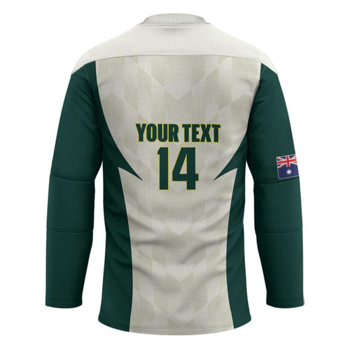 Australia Cricket Custom Hockey Jersey Go Aussie Test Dynamic White - Aussie Hoodie