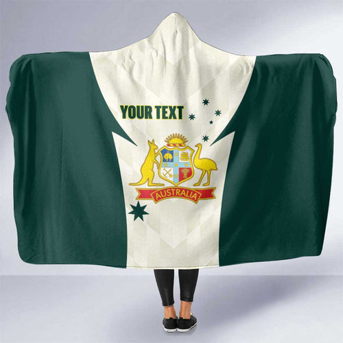 Australia Cricket Custom Hooded Blanket Go Aussie Test Dynamic White - Aussie Hoodie