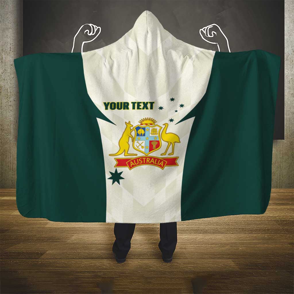 Australia Cricket Custom Hooded Blanket Go Aussie Test Dynamic White - Aussie Hoodie
