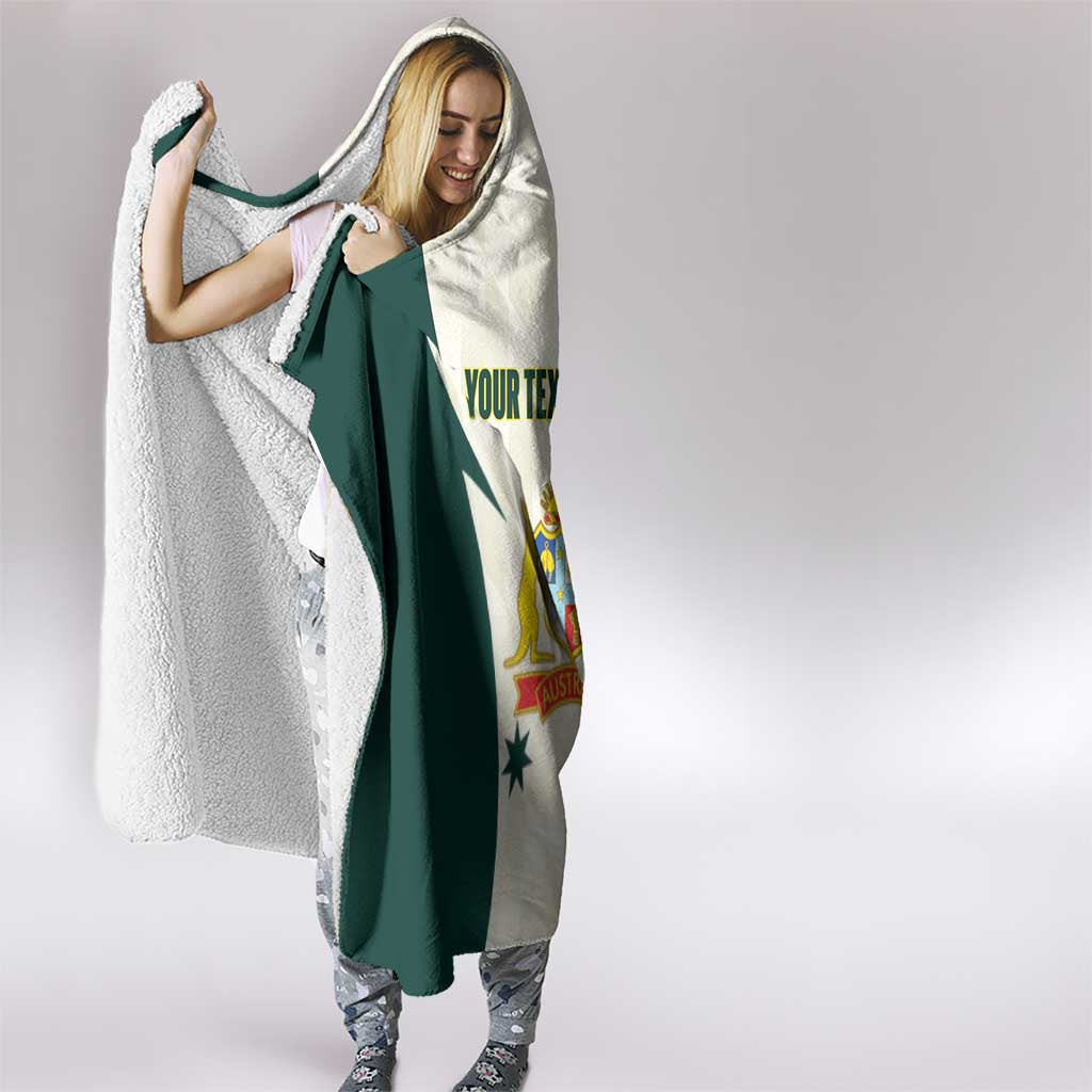 Australia Cricket Custom Hooded Blanket Go Aussie Test Dynamic White - Aussie Hoodie