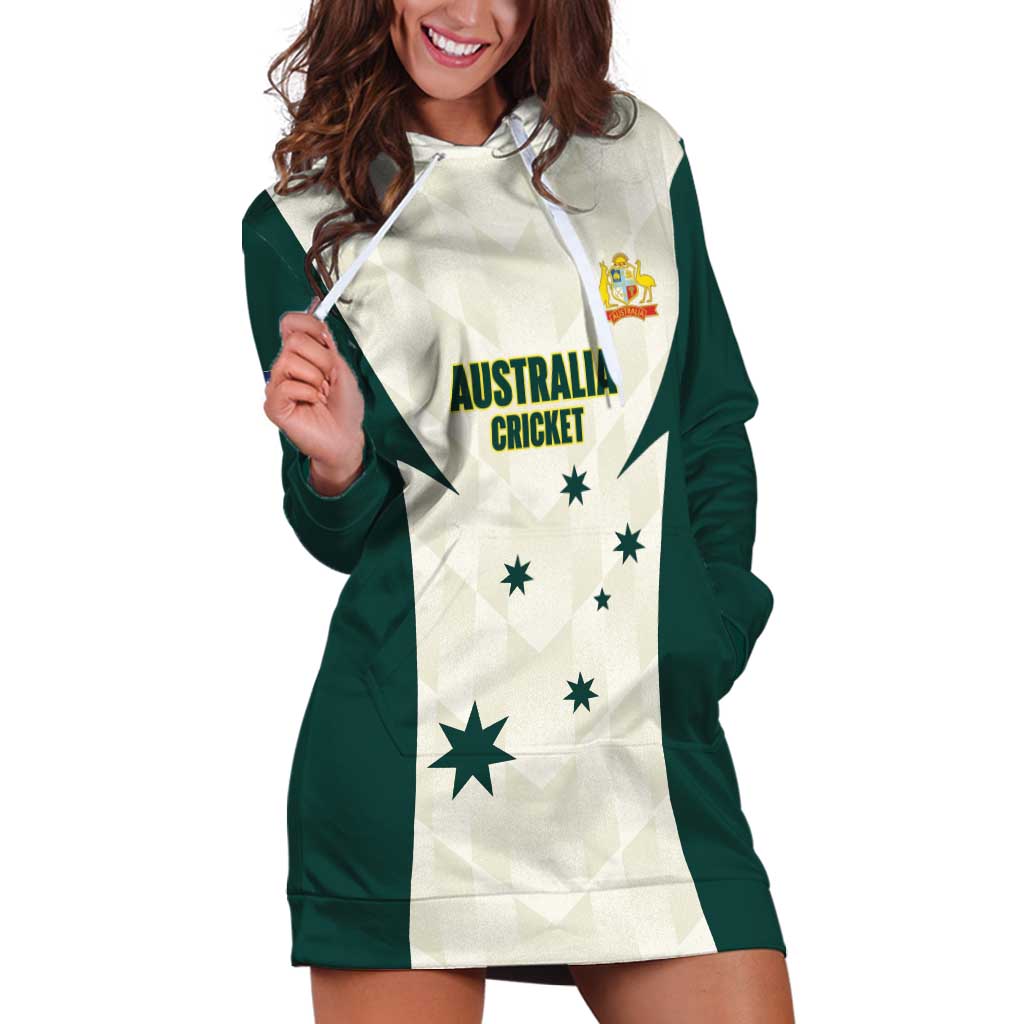 Australia Cricket Custom Hoodie Dress Go Aussie Test Dynamic White - Aussie Hoodie