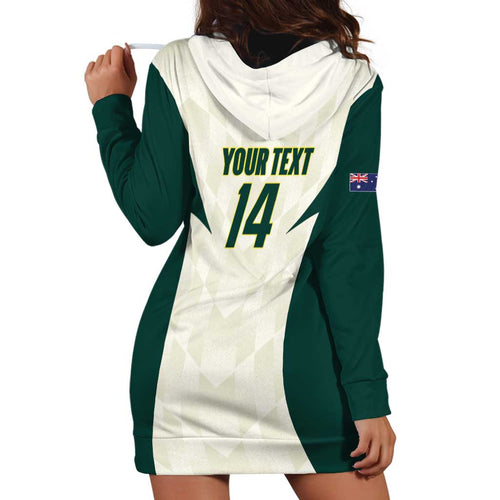 Australia Cricket Custom Hoodie Dress Go Aussie Test Dynamic White - Aussie Hoodie