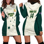 Australia Cricket Custom Hoodie Dress Go Aussie Test Dynamic White - Aussie Hoodie