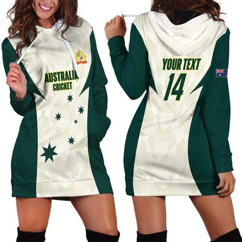 Australia Cricket Custom Hoodie Dress Go Aussie Test Dynamic White - Aussie Hoodie