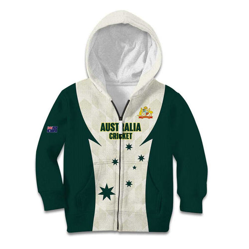 Australia Cricket Custom Kid Hoodie Go Aussie Test Dynamic White - Aussie Hoodie