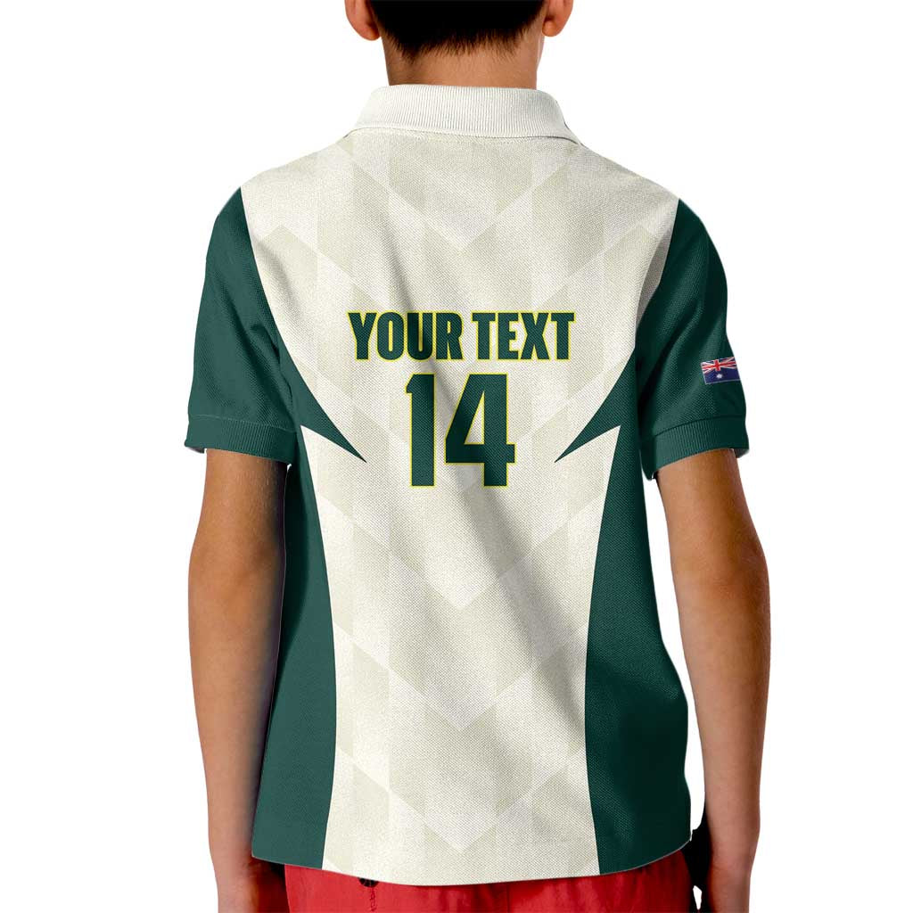 Australia Cricket Custom Kid Polo Shirt Go Aussie Test Dynamic White - Aussie Hoodie