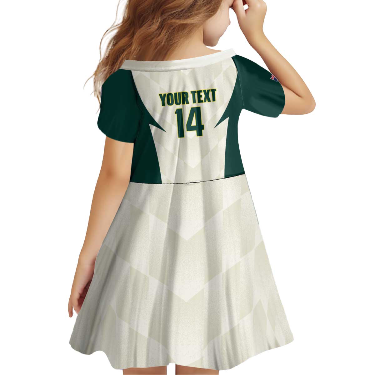 Australia Cricket Custom Kid Short Sleeve Dress Go Aussie Test Dynamic White - Aussie Hoodie