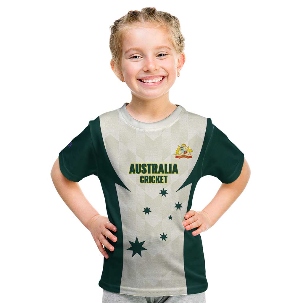 Australia Cricket Custom Kid T Shirt Go Aussie Test Dynamic White - Aussie Hoodie