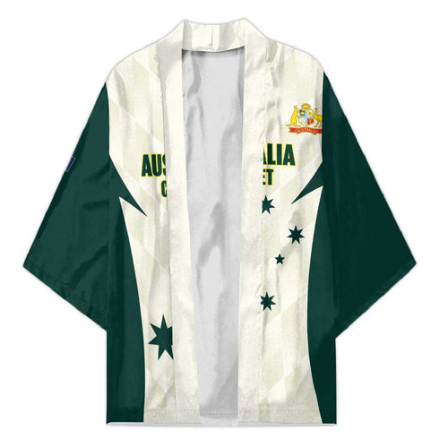 Australia Cricket Custom Kimono Go Aussie Test Dynamic White - Aussie Hoodie