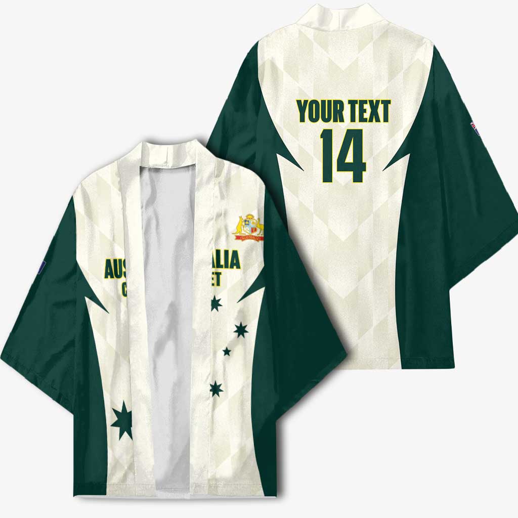 Australia Cricket Custom Kimono Go Aussie Test Dynamic White - Aussie Hoodie