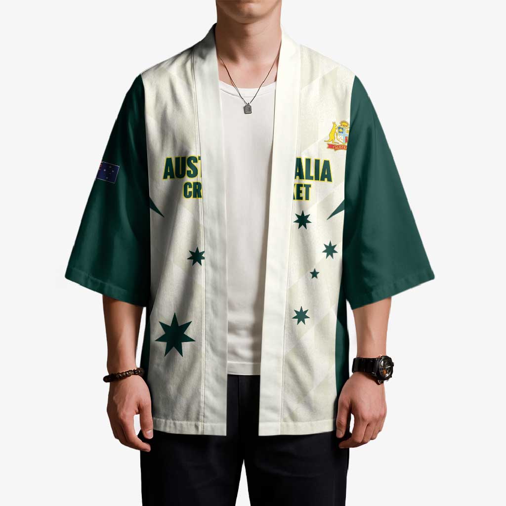 Australia Cricket Custom Kimono Go Aussie Test Dynamic White - Aussie Hoodie