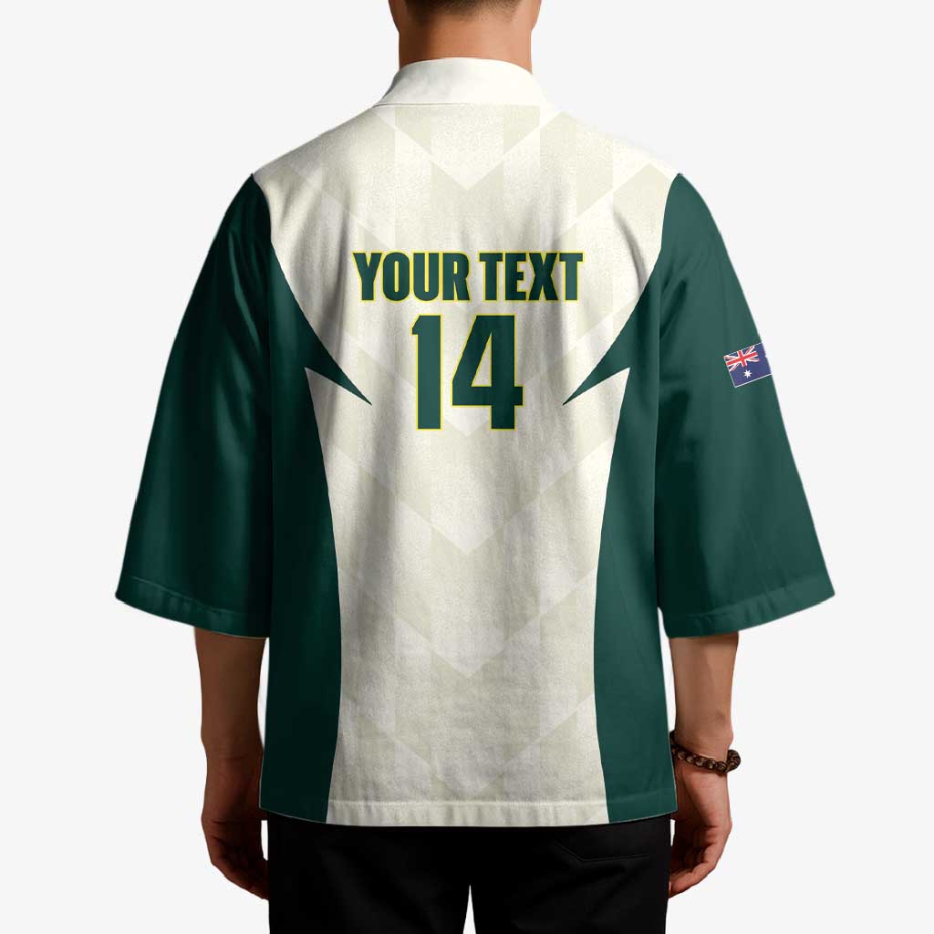 Australia Cricket Custom Kimono Go Aussie Test Dynamic White - Aussie Hoodie