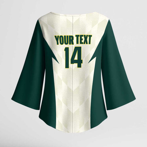 Australia Cricket Custom Kimono Sleeve Blouse Go Aussie Test Dynamic White - Aussie Hoodie