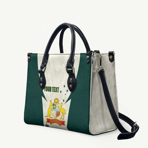 Australia Cricket Custom Leather Bag Go Aussie Test Dynamic White - Aussie Hoodie
