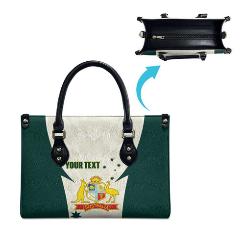 Australia Cricket Custom Leather Bag Go Aussie Test Dynamic White - Aussie Hoodie