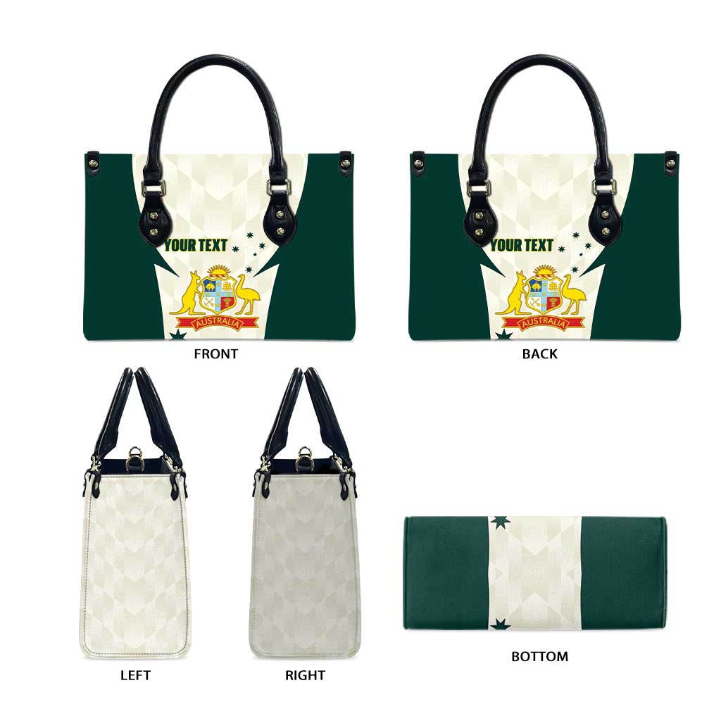 Australia Cricket Custom Leather Bag Go Aussie Test Dynamic White - Aussie Hoodie