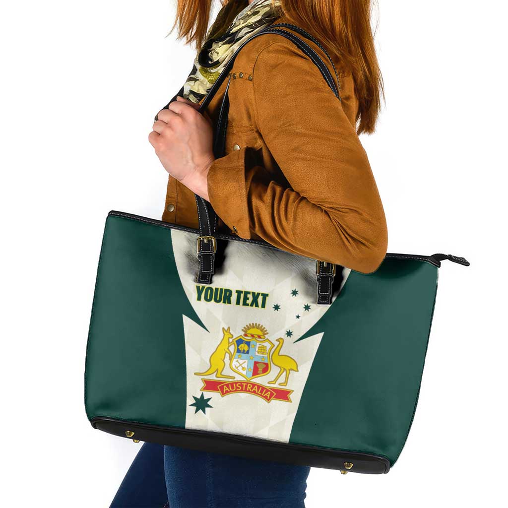 Australia Cricket Custom Leather Tote Bag Go Aussie Test Dynamic White - Aussie Hoodie