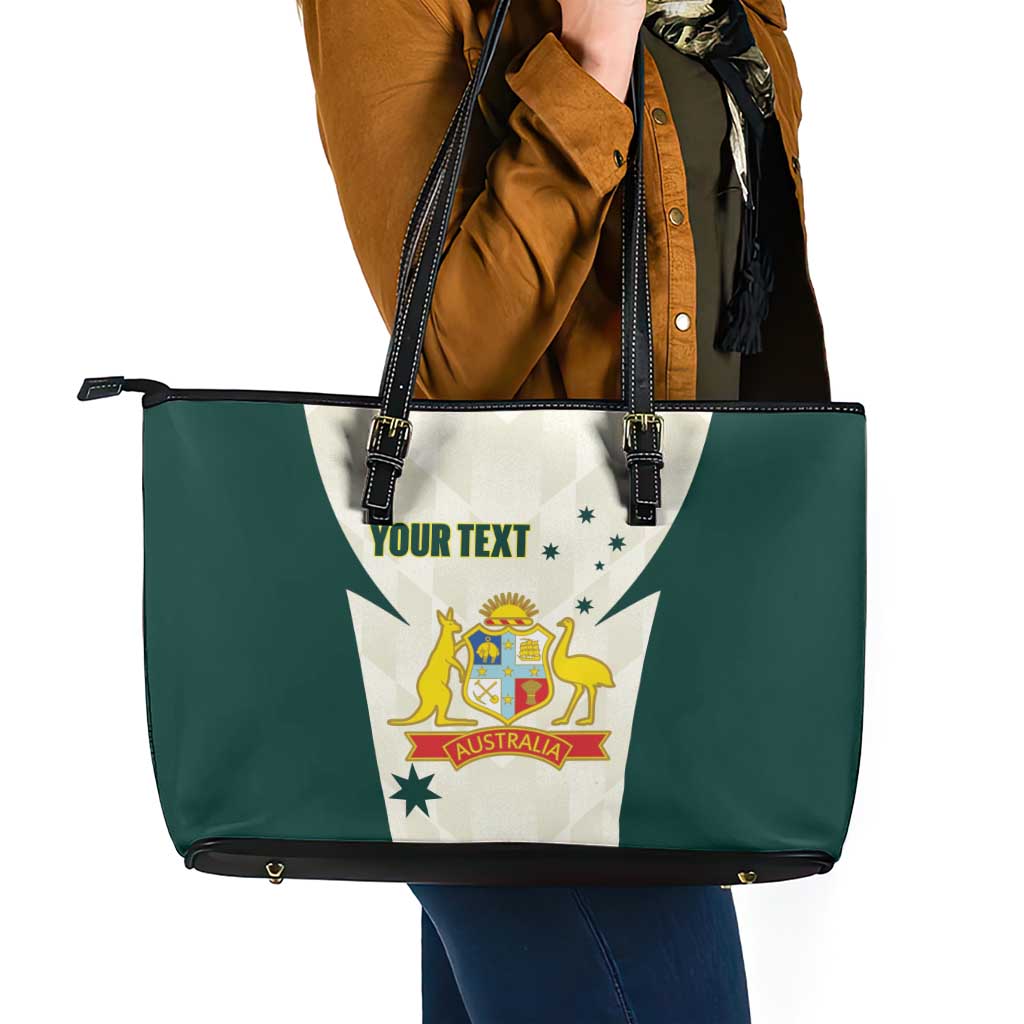 Australia Cricket Custom Leather Tote Bag Go Aussie Test Dynamic White - Aussie Hoodie