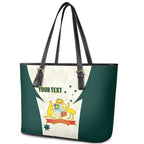 Australia Cricket Custom Leather Tote Bag Go Aussie Test Dynamic White - Aussie Hoodie
