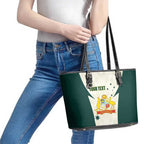 Australia Cricket Custom Leather Tote Bag Go Aussie Test Dynamic White - Aussie Hoodie