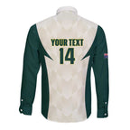 Australia Cricket Custom Long Sleeve Button Shirt Go Aussie Test Dynamic White - Aussie Hoodie