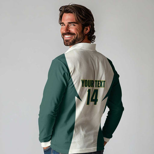 Australia Cricket Custom Long Sleeve Polo Shirt Go Aussie Test Dynamic White - Aussie Hoodie
