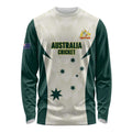 Australia Cricket Custom Long Sleeve Shirt Go Aussie Test Dynamic White - Aussie Hoodie