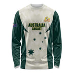 Australia Cricket Custom Long Sleeve Shirt Go Aussie Test Dynamic White - Aussie Hoodie