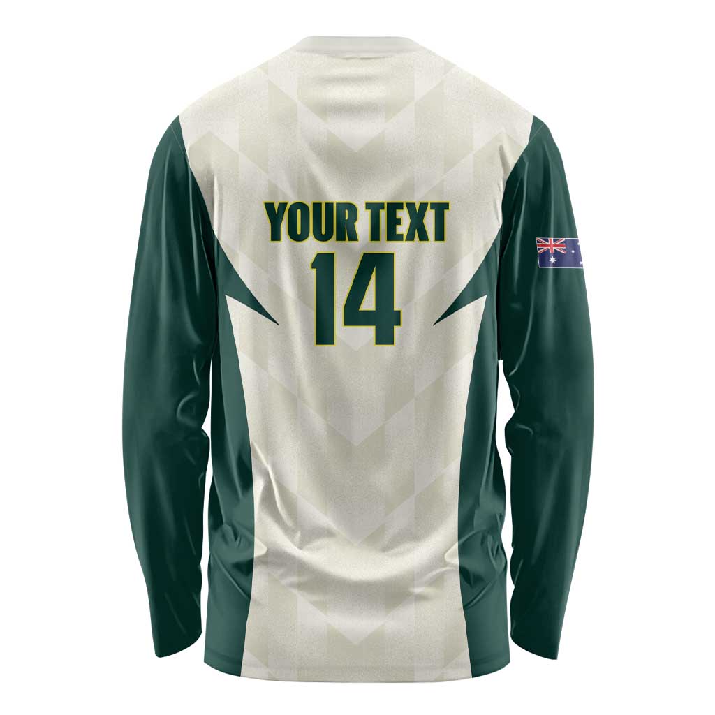 Australia Cricket Custom Long Sleeve Shirt Go Aussie Test Dynamic White - Aussie Hoodie