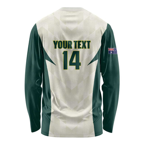 Australia Cricket Custom Long Sleeve Shirt Go Aussie Test Dynamic White - Aussie Hoodie