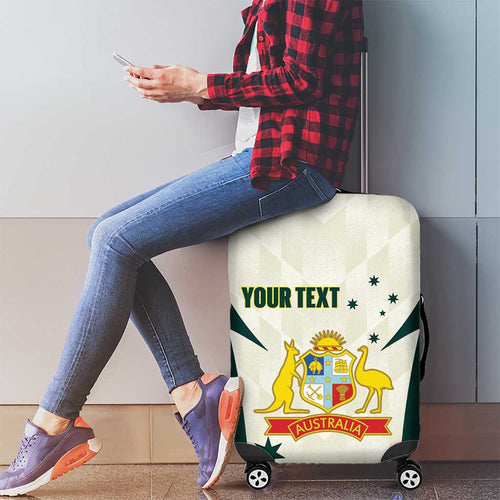 Australia Cricket Custom Luggage Cover Go Aussie Test Dynamic White - Aussie Hoodie