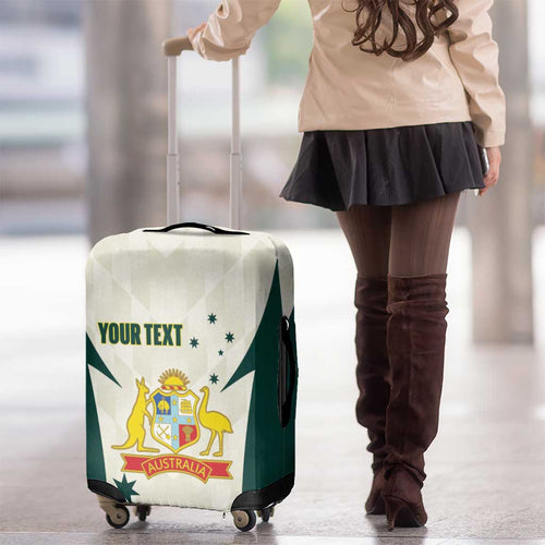 Australia Cricket Custom Luggage Cover Go Aussie Test Dynamic White - Aussie Hoodie