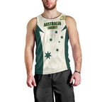Australia Cricket Custom Men Tank Top Go Aussie Test Dynamic White - Aussie Hoodie