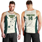 Australia Cricket Custom Men Tank Top Go Aussie Test Dynamic White - Aussie Hoodie