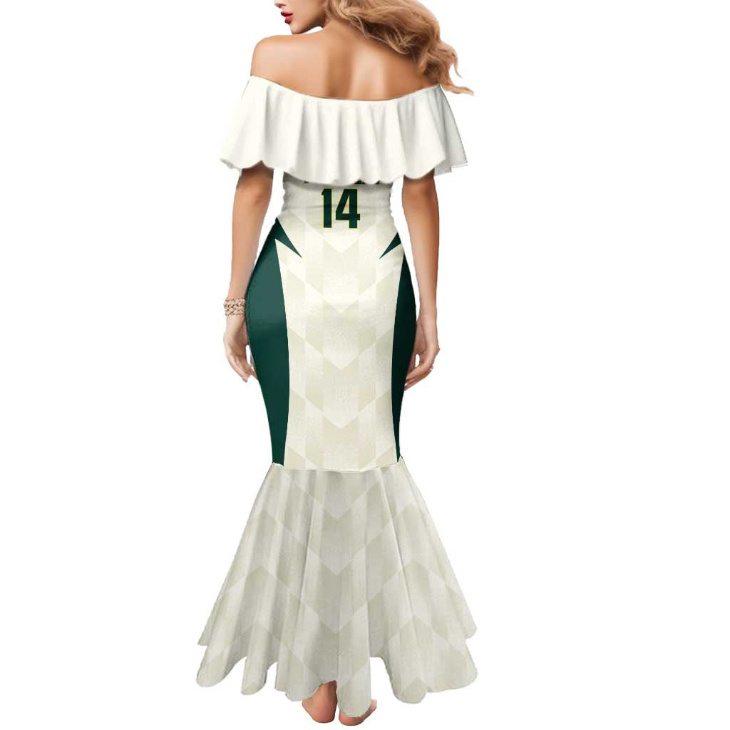Australia Cricket Custom Mermaid Dress Go Aussie Test Dynamic White - Aussie Hoodie