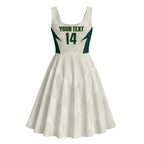 Australia Cricket Custom Midi Dress Go Aussie Test Dynamic White - Aussie Hoodie