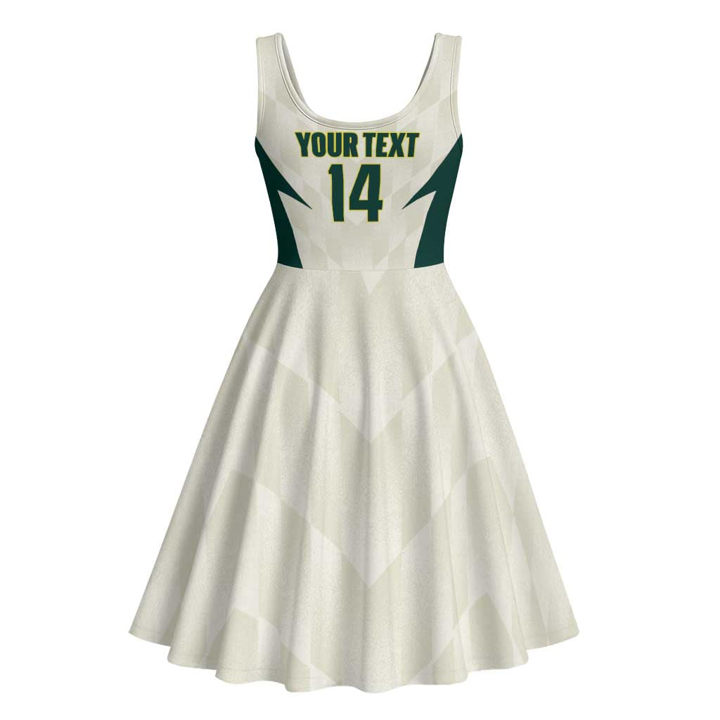 Australia Cricket Custom Midi Dress Go Aussie Test Dynamic White - Aussie Hoodie