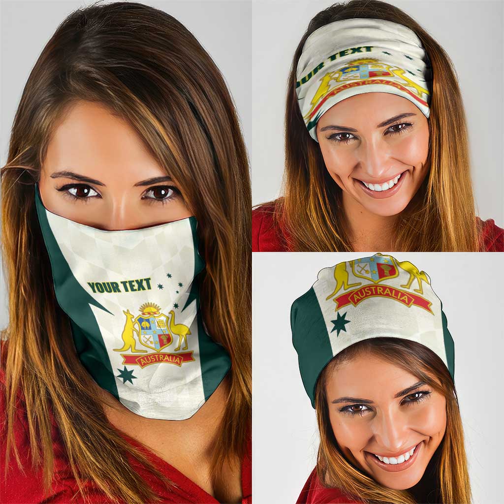Australia Cricket Custom Neck Gaiter Go Aussie Test Dynamic White - Aussie Hoodie