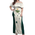 Australia Cricket Custom Off Shoulder Maxi Dress Go Aussie Test Dynamic White - Aussie Hoodie