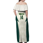 Australia Cricket Custom Off Shoulder Maxi Dress Go Aussie Test Dynamic White - Aussie Hoodie