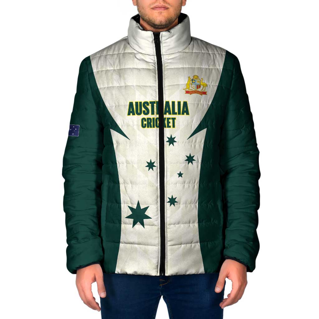 Australia Cricket Custom Padded Jacket Go Aussie Test Dynamic White - Aussie Hoodie