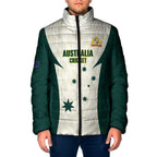 Australia Cricket Custom Padded Jacket Go Aussie Test Dynamic White - Aussie Hoodie