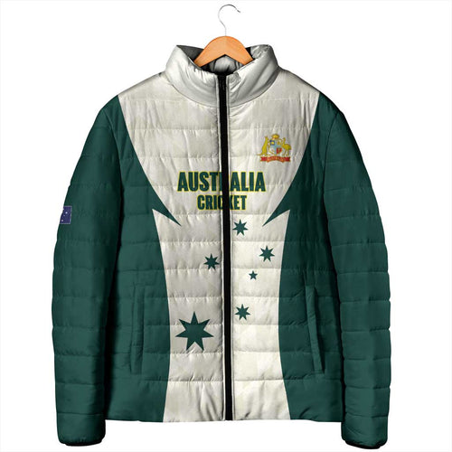Australia Cricket Custom Padded Jacket Go Aussie Test Dynamic White - Aussie Hoodie