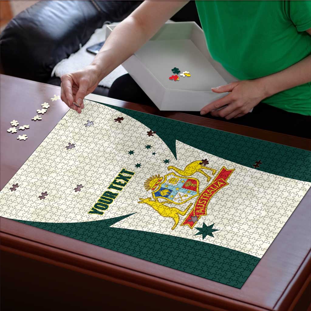 Australia Cricket Custom Puzzle Go Aussie Test Dynamic White - Aussie Hoodie