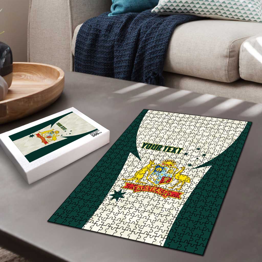 Australia Cricket Custom Puzzle Go Aussie Test Dynamic White - Aussie Hoodie